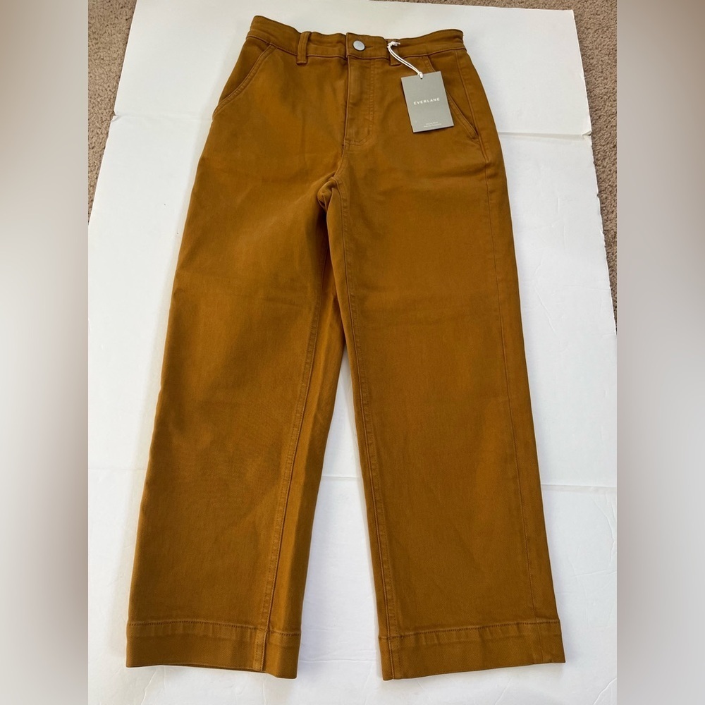 Everlane The Straight Leg Crop Size 2 Short Golden Brown New with Tags - Picture 5 of 10